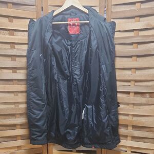 edc by Esprit Black Trench Coat Women L Jacket Polyester Nylon Button Closure